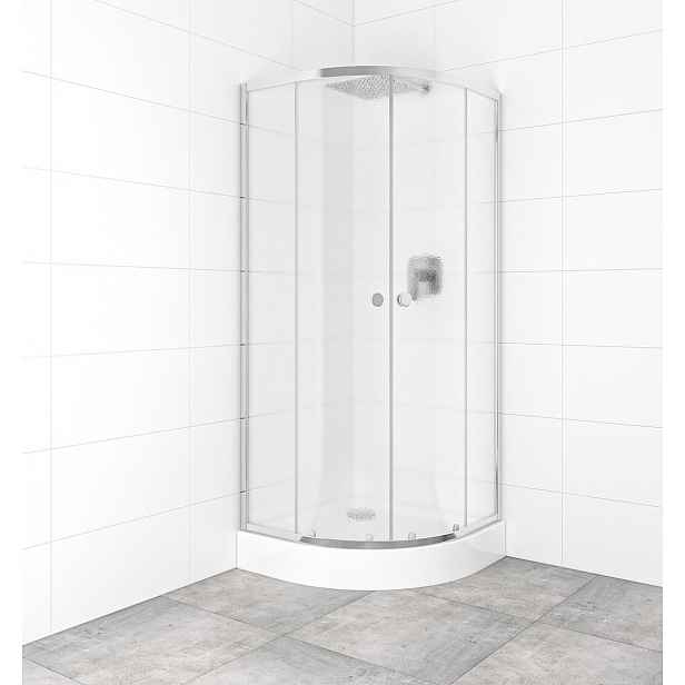 Set sprchového koutu a vaničky, čtvrtkruh 80x80 cm Multi Basic SIKOBKMUS80CRCH