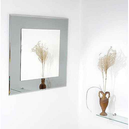 Zrcadlo s fazetou Amirro Tomáš 60x60 cm šedá 701-039