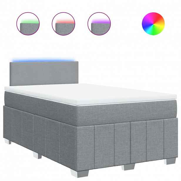 vidaXL Box spring postel s matrací světle šedá 120x190 cm textil