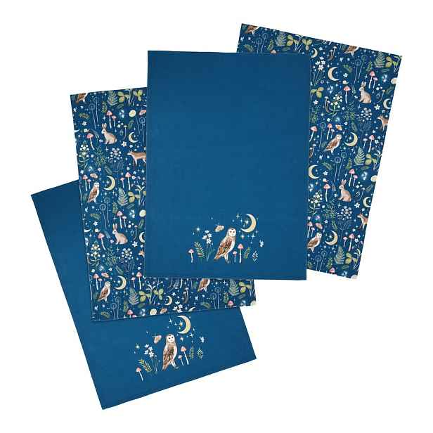 Bavlněné utěrky v sadě 4 ks 50x70 cm Enchanted Twilight Animals – Catherine Lansfield