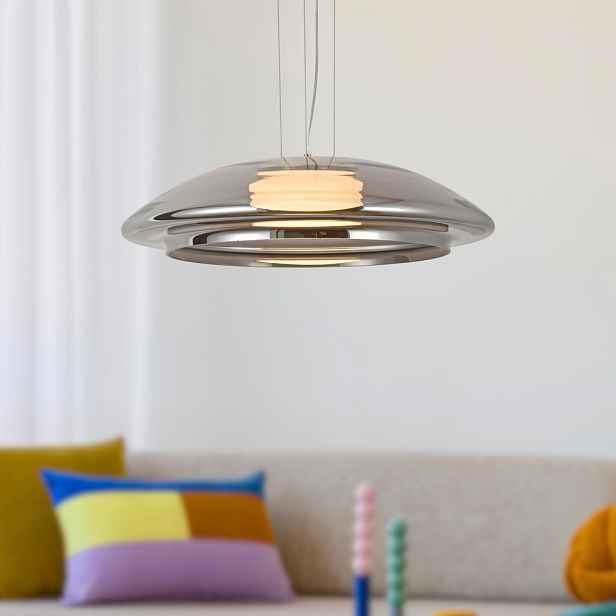 Lampa wisząca Ombre 34 szklana nad stół do salonu z kloszem dymionym