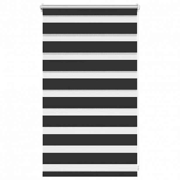 vidaXL Zebrová roleta 50,9 x 100 cm, šířka látky 46,7 cm, černá