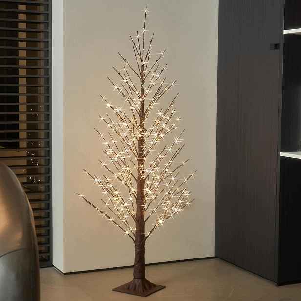 Hnědý světelný vánoční stromek Hairui, 450 Led, 120 cm, s napájecím kabelem pro vnitřní i venkovní použití