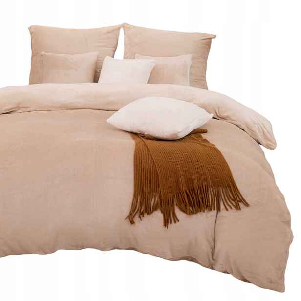 Povlečení z mikrovlákna Medvídek Cozy 160x200 světle béžové