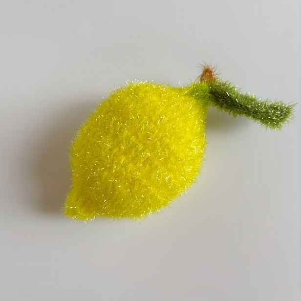 TEMU 3D citron s , roztomilá korejská ručně háčkovaná kuchyňská utěrka na nádobí ve tvaru citronu, čisticí hadřík, multifunkční nástroj pro úklid