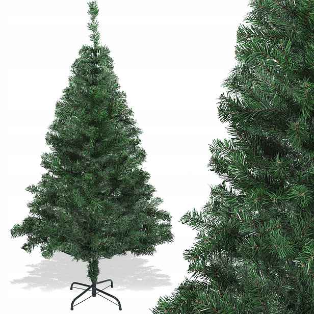 Umělý Vánoční Stromek Jako Živý Borovice Zelená Vánoční Stromeček Stojan 210 CM