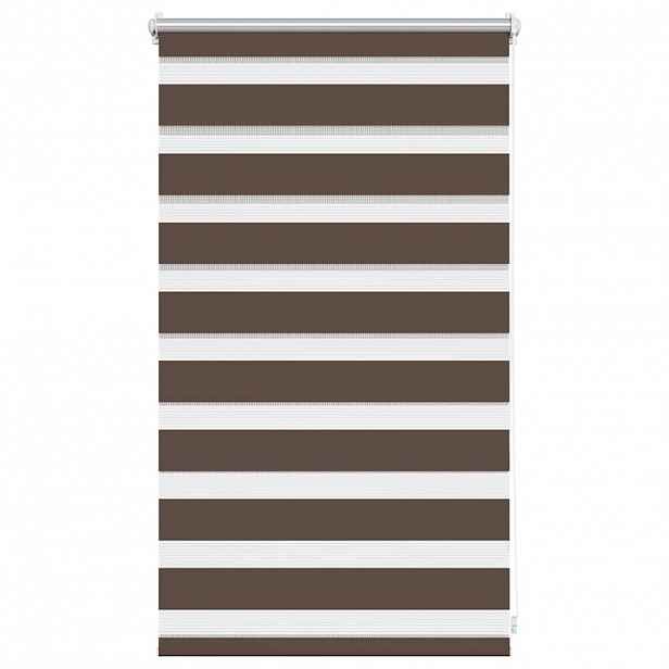 vidaXL Zebrová roleta 50,9x100 cm Šířka látky 46,7 cm kávová