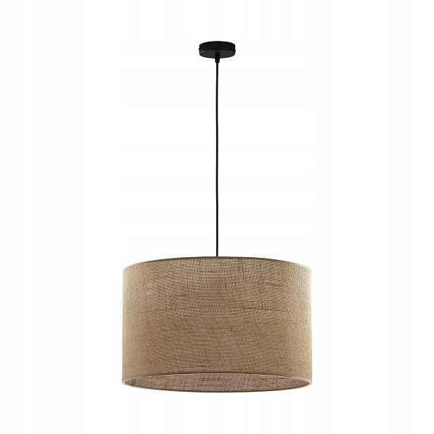 Závěsná lampa Juta Černá Hnědá Boho Abažur 3xE27 50cm Stropní do obývacího pokoje