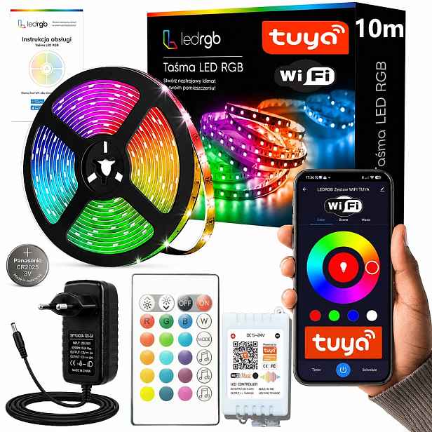 Set Led pásek 10M (1x10) Rgb 5050 WiFi Dálkový Ovladač Aplikace Tuya Hudba Časovač