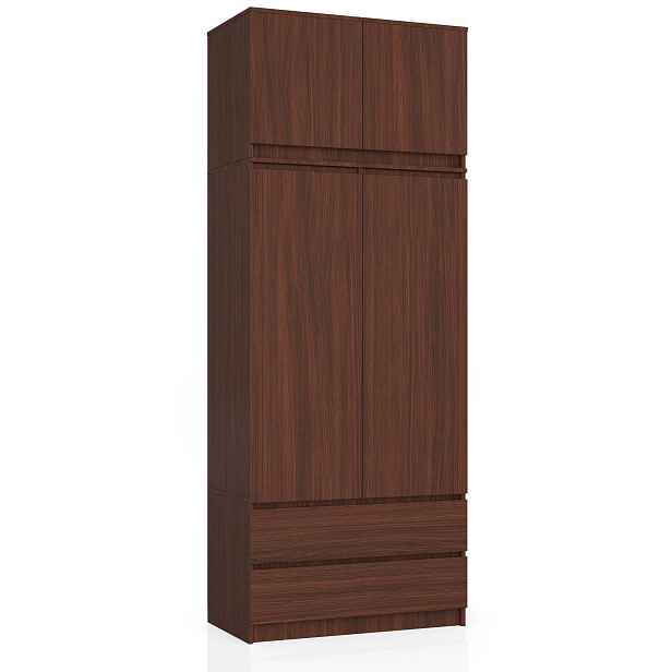 Ak furniture Šatní skříň s nástavcem Star 90 cm wenge