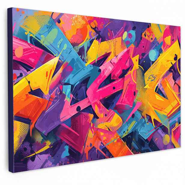 MuchoWow OBRAZ NA PLÁTNĚ Abstraktní - tvary - barevné 60x40 cm