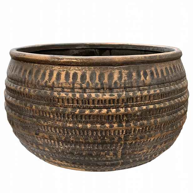 Obal Na Květináč Na Bonsaje Palmu betonový hnědý květináč Loft Velký 27 cm