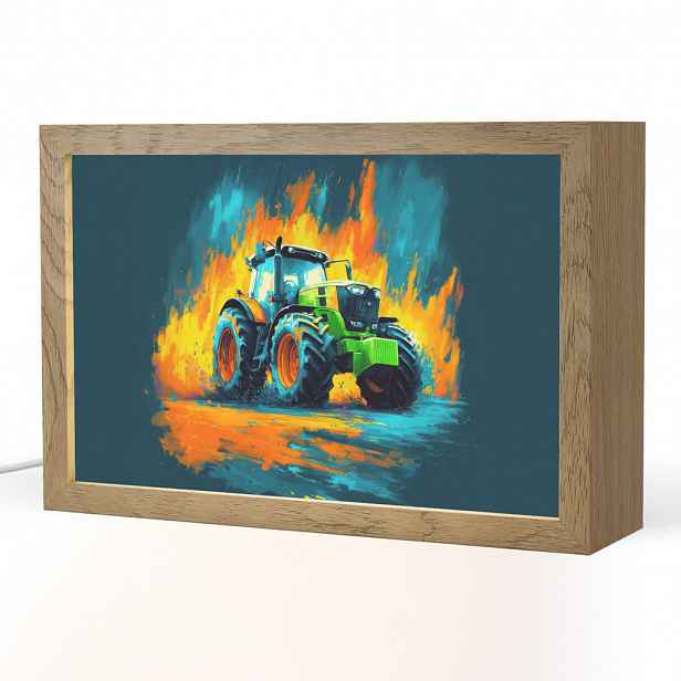 OnlyWow NOČNÍ LAMPIČKA Abstrakt - Traktor - Zelený 30x20 cm