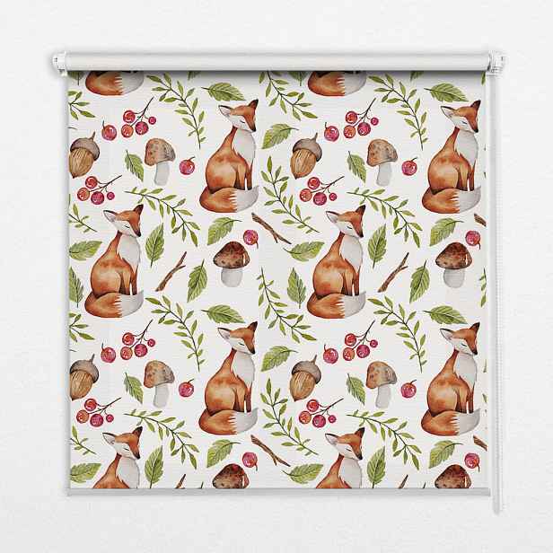 TULUP VNITŘNÍ roleta - okenní roleta - roleta - 60x140 cm - Lišky Houby Listy