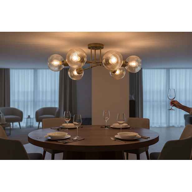 Euro-Lamp Stropní Svítidlo Edi 6 Zlatá Stínidlo medová tyčinka 6X60W Výrobce