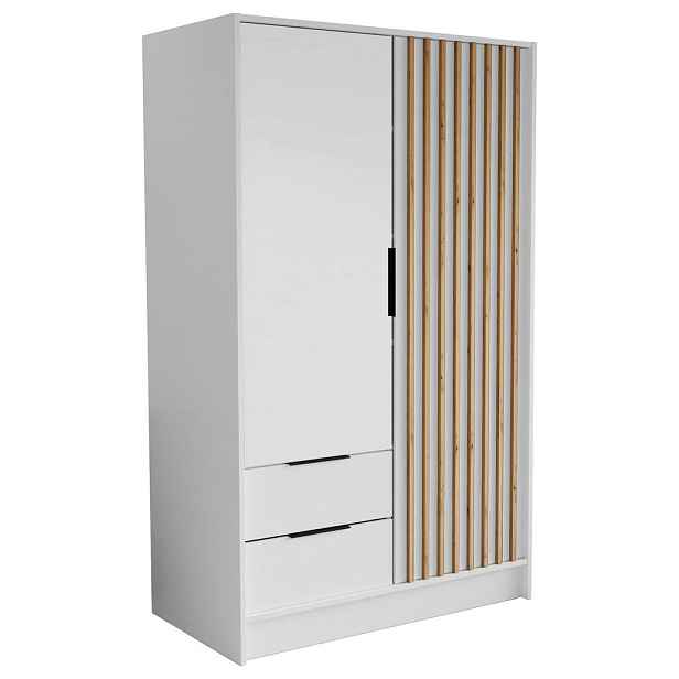 MASSENO ŠATNÍ SKŘÍŇ S OTOČNÝMI DVEŘMI PELOR, 102/200/51 cm moderní 3dveřová, bílá