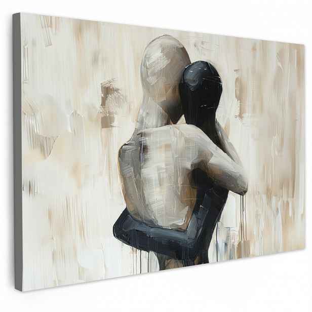 MuchoWow OBRAZ NA PLÁTNĚ Abstraktní - Láska - Černobílé - Moderní 60x40 cm