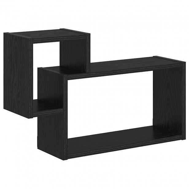 vidaXL Nástěnná polička Nástěnná montáž Černý dub 55 x 15 x 35 cm