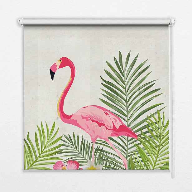TULUP VNITŘNÍ roleta - okenní roleta - roleta - 60x140 cm - Plameňáci na listech