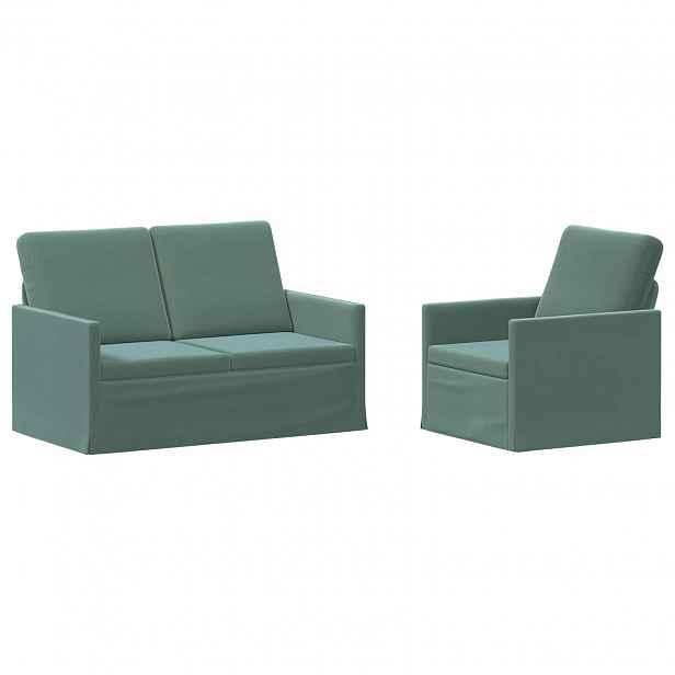vidaXL Set pohovek 2 pcs Mořská zelená Samet
