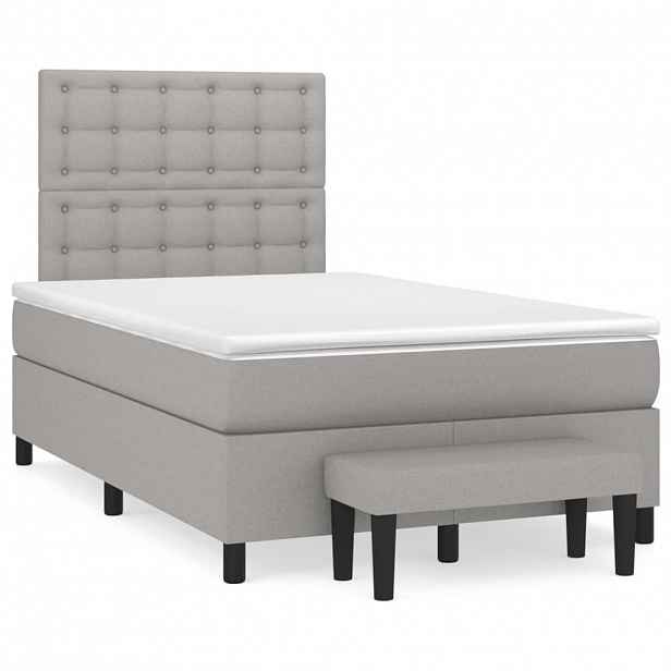 vidaXL Box spring postel s matrací světle šedá 120 x 200 cm textil