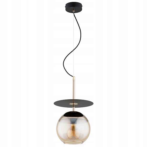 Alfa Qeency Alfa závěsná lampa loft černo-zlatá jantarová E27 IP20