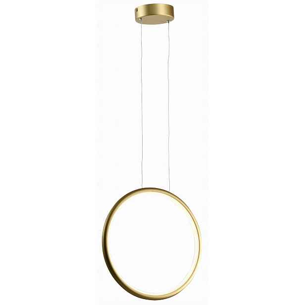 Moderní závěsná lampa zlatý vertikální prsten 33 cm Led do obývacího pokoje Reality