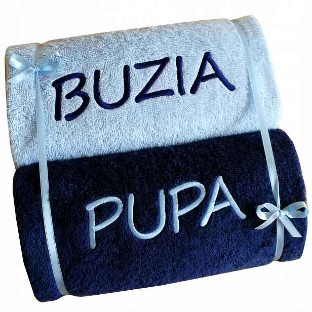 Originální dárek k Narozeninám ručníky s Výšivkou pusy zadku, Jméno s nápisem