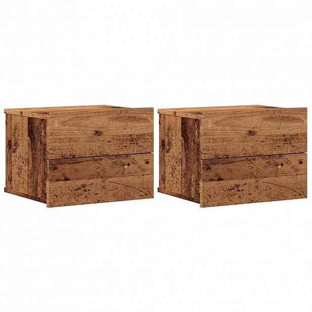 vidaXL Nástěnné noční stolky 2 ks old wood 40 x 32 x 30 cm