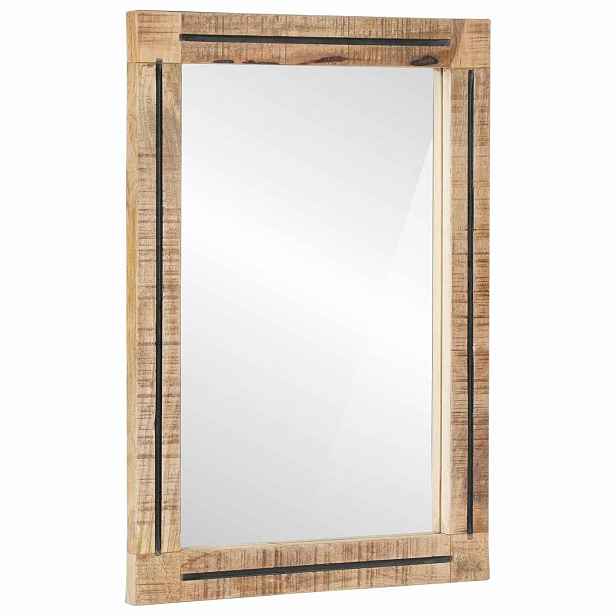 vidaXL Zrcadlo Nástěnný se zrcadlem Hnědá a černá 70 x 50 x 3 cm Sklo