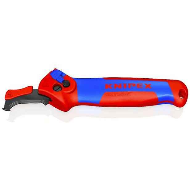 Knipex odizolovávací nůž s vodící patkou s funkcí ráčny, polohovatelný a sl