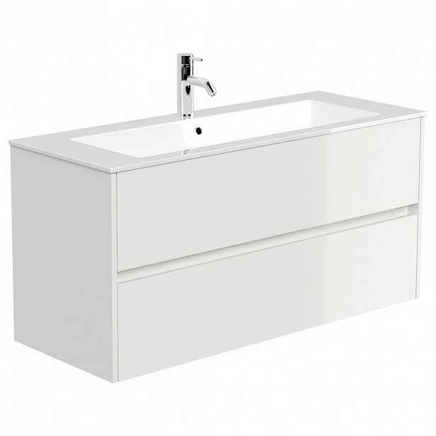 MID.YOU SKŘÍŇKA S UMYVADLEM, vysoce lesklá bílá