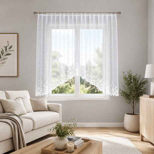 Dekorační oblouková krátká záclona na žabky STEFANIA 300x160 cm MyBestHome