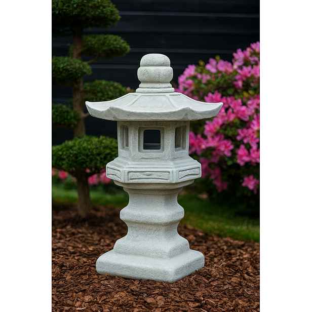 Pagoda Hishigata japonská betonová lampa zahradní ozdoba orientální