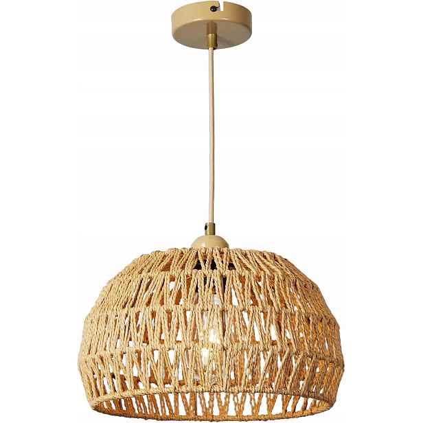 Závěsné svítidlo boho pletené E27 30 cm do obývacího pokoje a jídelny, hnědé
