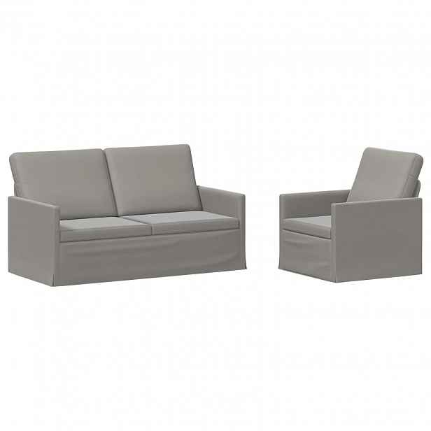 vidaXL Set pohovek 2 pcs Světle šedá Samet