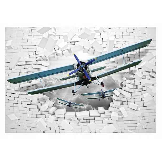 Fototapeta pro děti Letadlo zeď 3D cihla 208x146