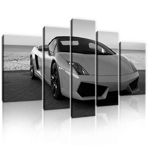 Obraz 170x100 modulární Lamborghini Gallardo auto sport černobílý styl