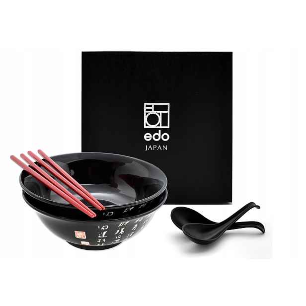 Sada 2 misek s lžícemi a hůlkami Ramen Haiku Shiny 1000 ml Box