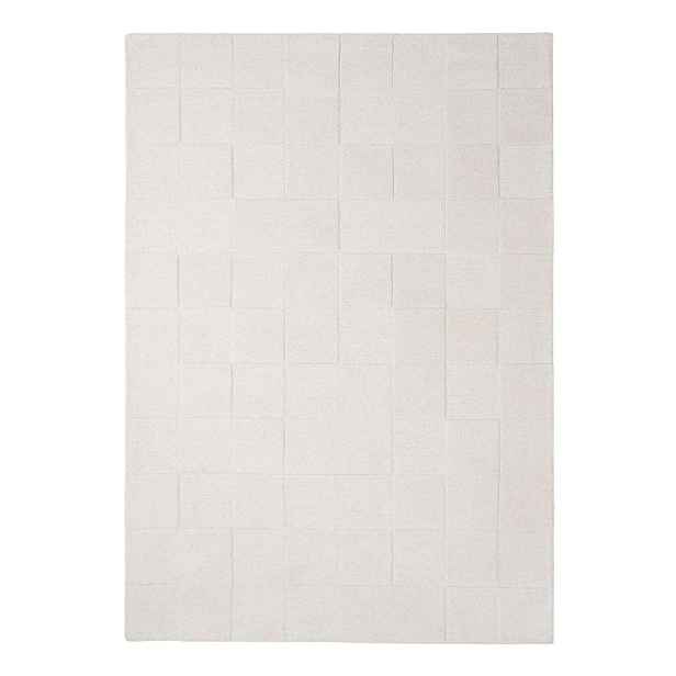 Slonovinový ručně tkaný vlněný koberec 160x230 cm Checkerboard – Flair Rugs