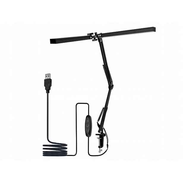 Stolní Lampa Dvojitá Led Kreslicí Černá 8W 4000K