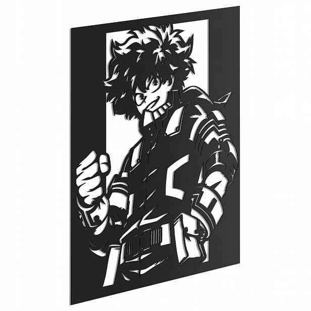 Izuku Midoriya Dřevěný 3D obraz Anime My Hero Academia