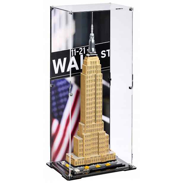 Vitrína s pozadím Blacked Brick pro Lego 21046 Architecture Empire State