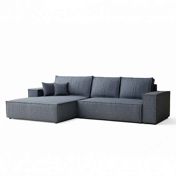 Maison de Reve ROHOVÁ SEDAČKA s funkcí spaní Maze, textil, modrošedý