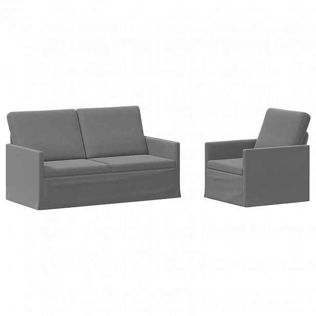 vidaXL Set pohovek 2 pcs Tmavě šedá Samet