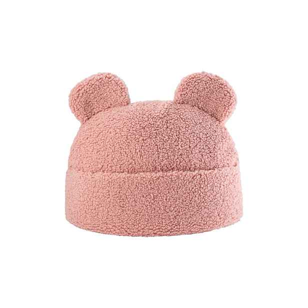 Růžový dětský pohovkový polštář z textilie bouclé Teddy Pouch – Wigiwama