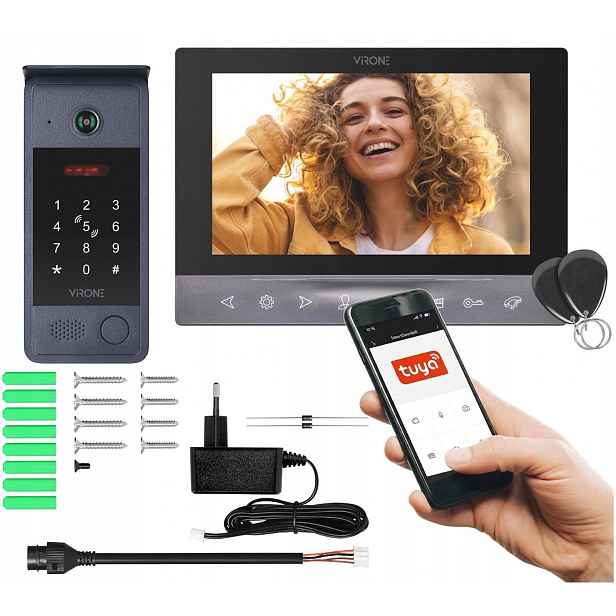 Virone Videodomofon Tuya Wi-Fi dotykový panel Full Hd Přívěsek Na Klíče Rfid Šifrovač