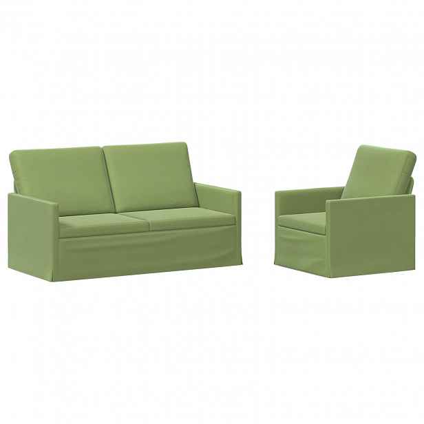 vidaXL Set pohovek 2 pcs Světlá zelená Samet
