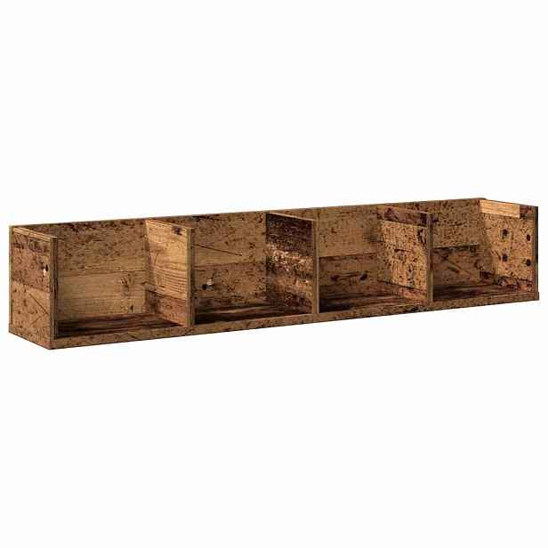 vidaXL Nástěnná police na CD old wood 100x18x18 cm kompozitní dřevo