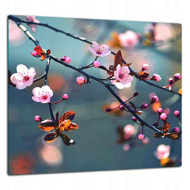 Skleněná Ochranná Deska Panel Lepidlo 65x60 Květiny